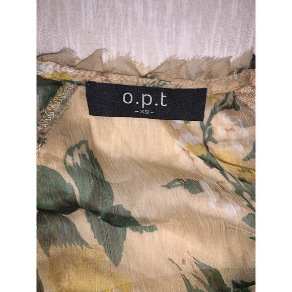 O.P.T Women's Floral Print Romantic Coquette Dress Yellow Size XS - Picture 5 of 9